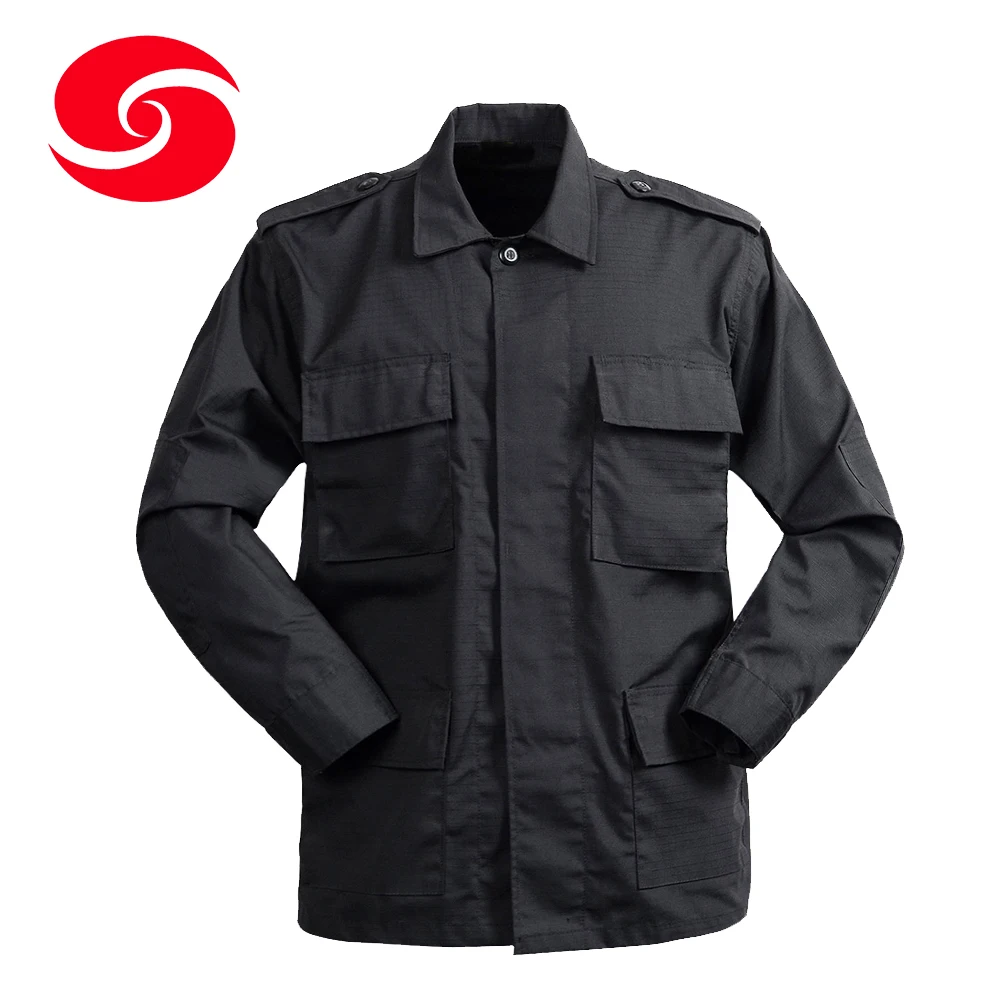 Embroidery Logo Angolan Black Security Patrol Tactical Gear BDU Uniform