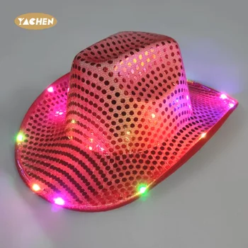 YACHEN Best LED Light-up Hat for Women Retro Stage Performance for Costume Dancing Party Western Cowboy Hat Party Accessory