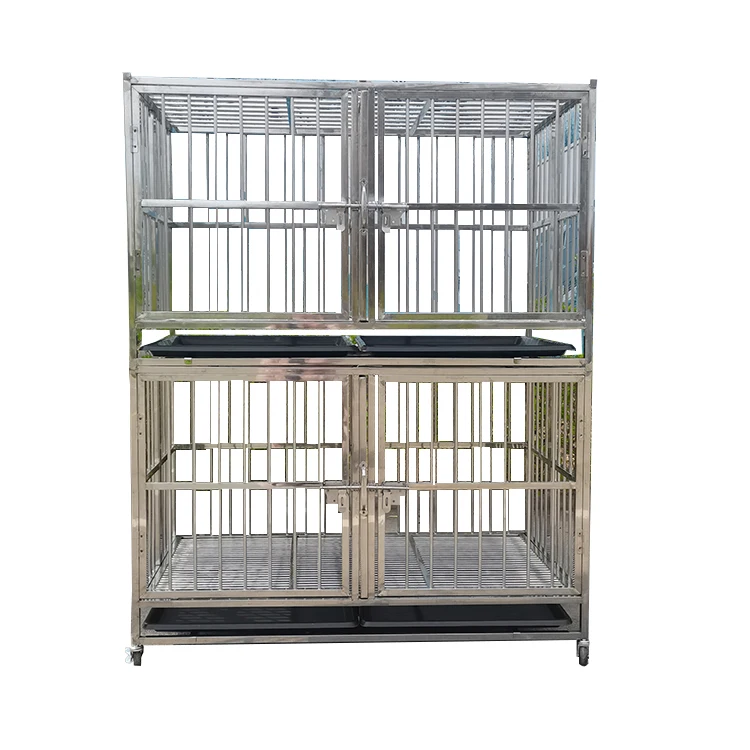 Stainless Steel Layer Dog Cage Portable Durable - Main Image