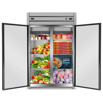 Upright Freezer Cabinet Mobile Cooler Stainless Steel Commercial Refrigerator Commercial Refrigeration Equipment