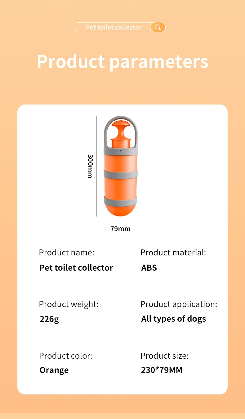 Portable Dog Poop Scooper Sanitary Dog Waste Picker Upper With Bag