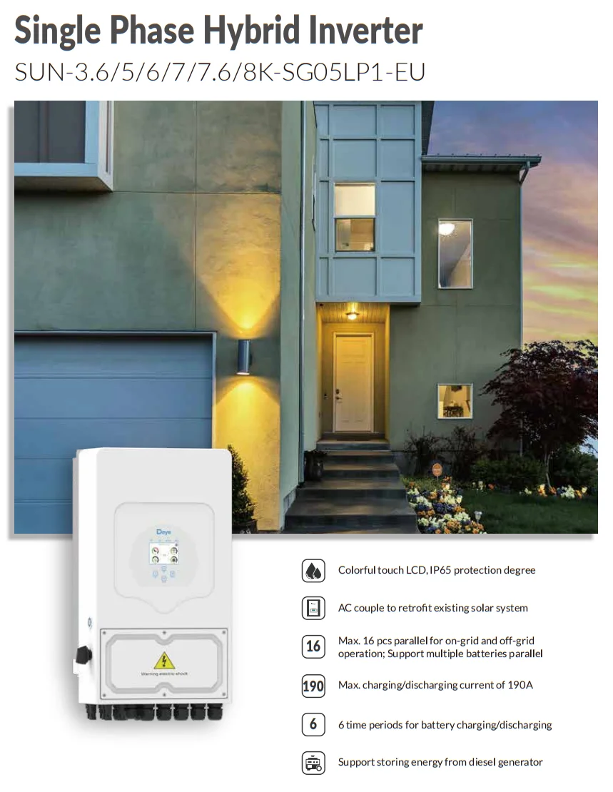 Hybrid Inverter Deye SUN-5K-SG05LP1-EU 5kW Single Phase Hybrid Inverter ...