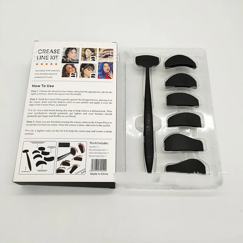 
 Производитель 6 в 1 силиконовый складки формы тени для век штампа складок комплект прост в использовании тени для век макияж штамп  