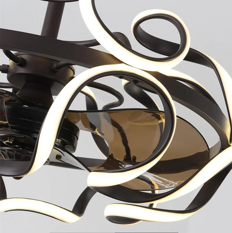 Modern design fan lights LED lamp in remote control aluminum LED Ceiling Fan Light