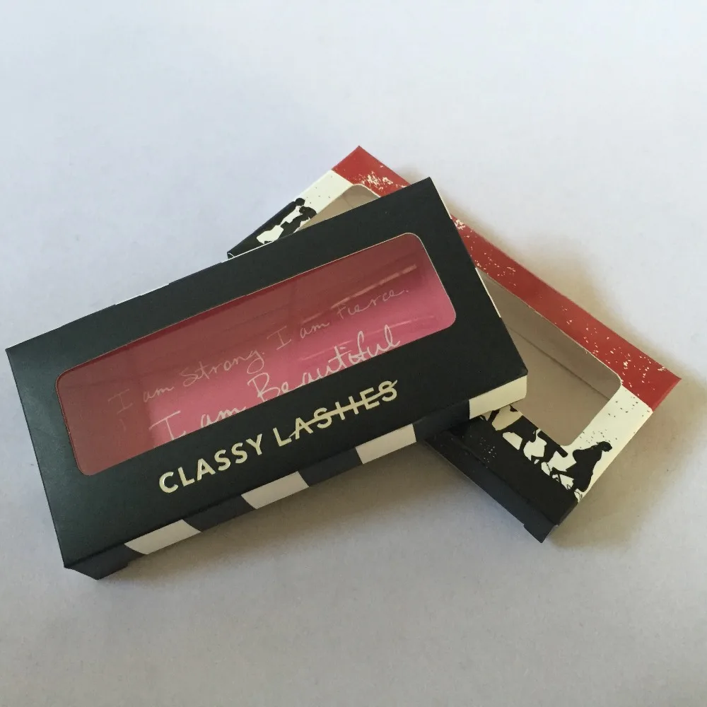 Custom Design Nice Gold Foil Logo Eyelash Paper Box lash sleeve packaging box