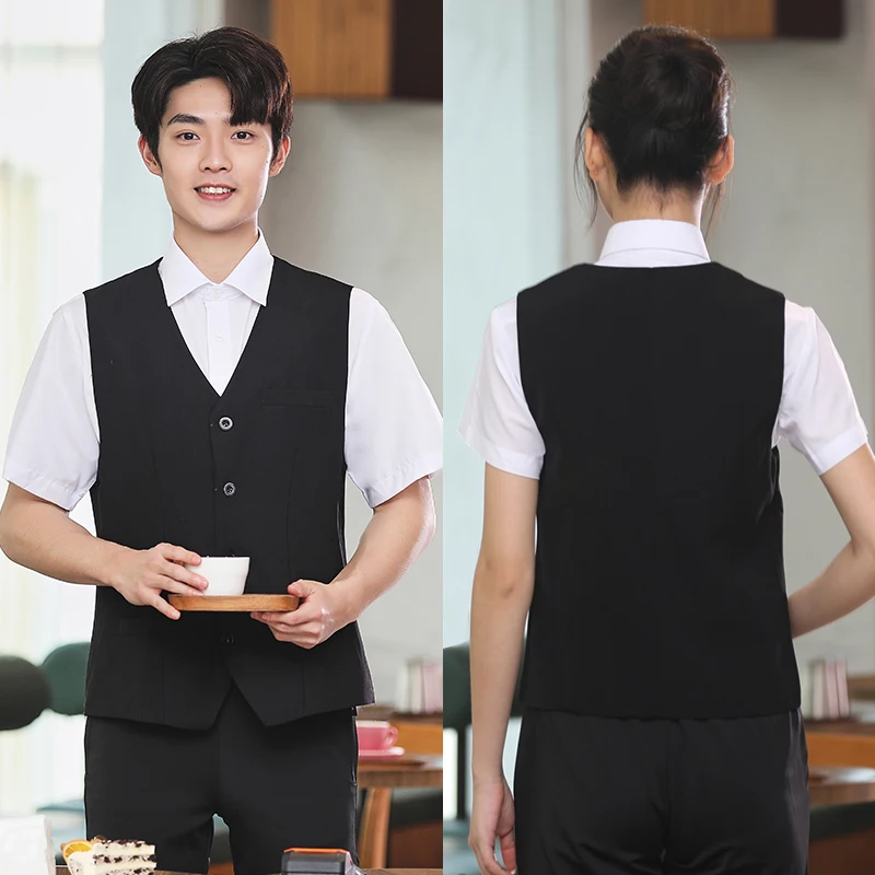Casual Waistcoat Apron Restaurant Unisex Uniform Vests Business Formal Vest Business Vest