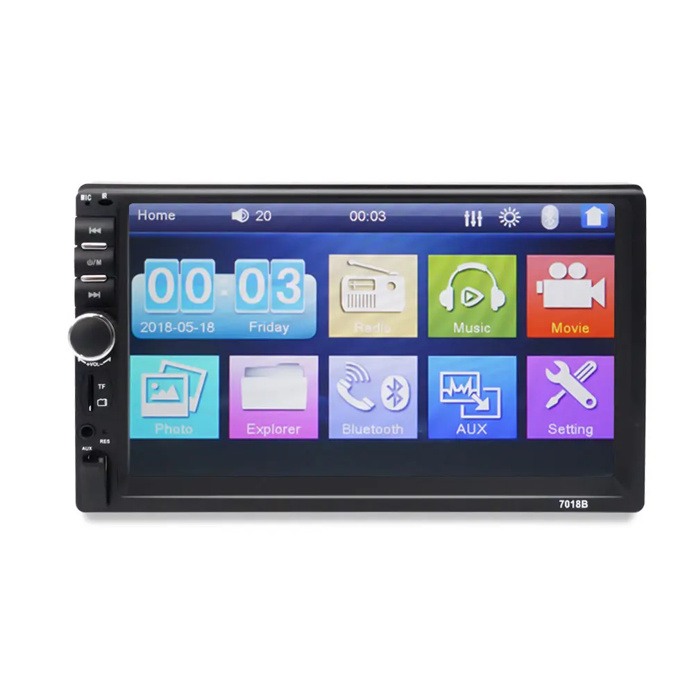  Double Din Car Stereo in Dash, FM Receiver with Remote, Car MP5  Media Player with 7inch Digital Resistive Touch Screen,Bluetooth Car Audio  Mirror Link Monitor for Android & iOS : Electronics