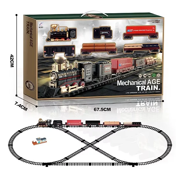 Jinming Smart Electric Smoking Track Train Rail Train Toys with Light and Music Simulate Classic Plastic Toy