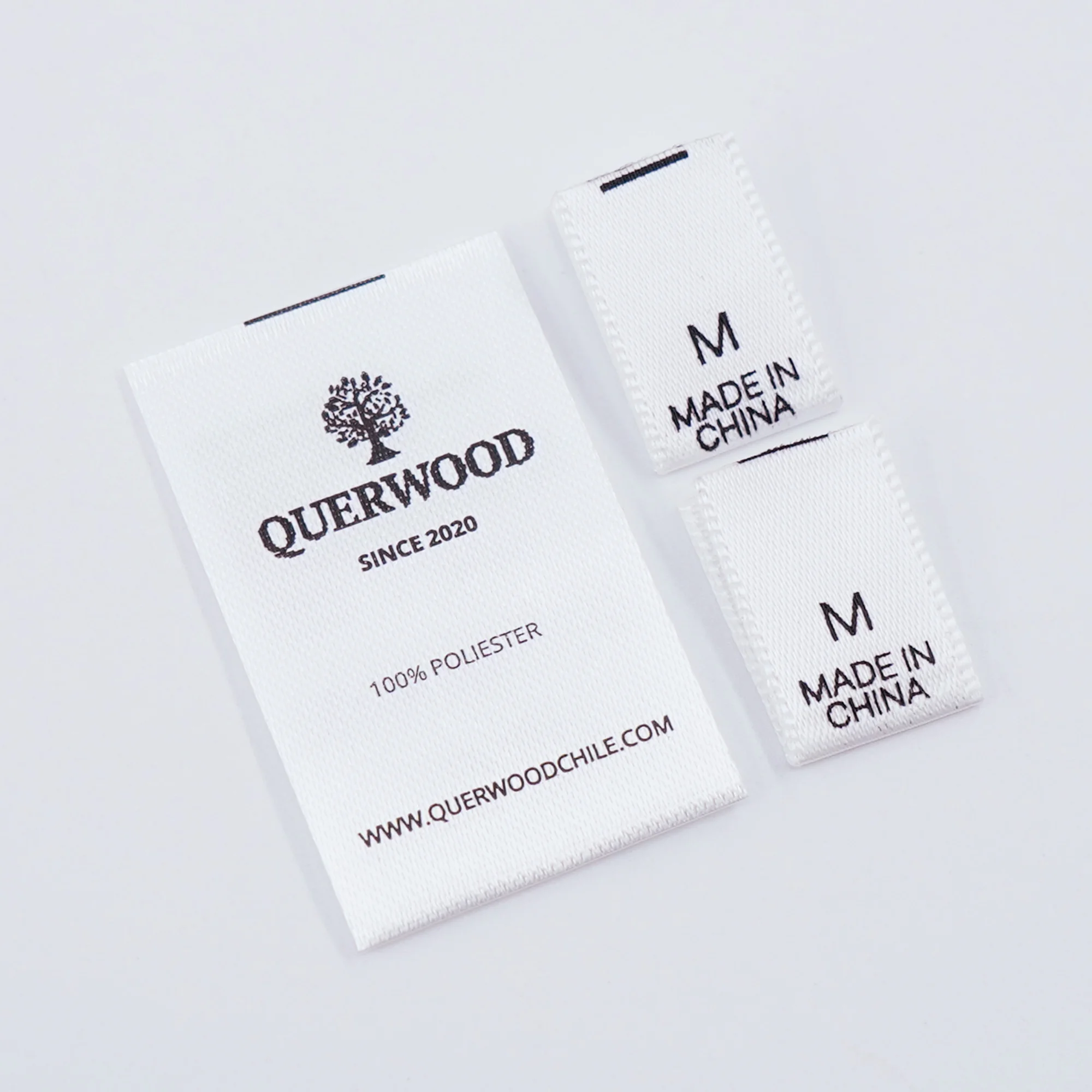 Custom White Satin Ribbon Fabric Material Printed Washing Care