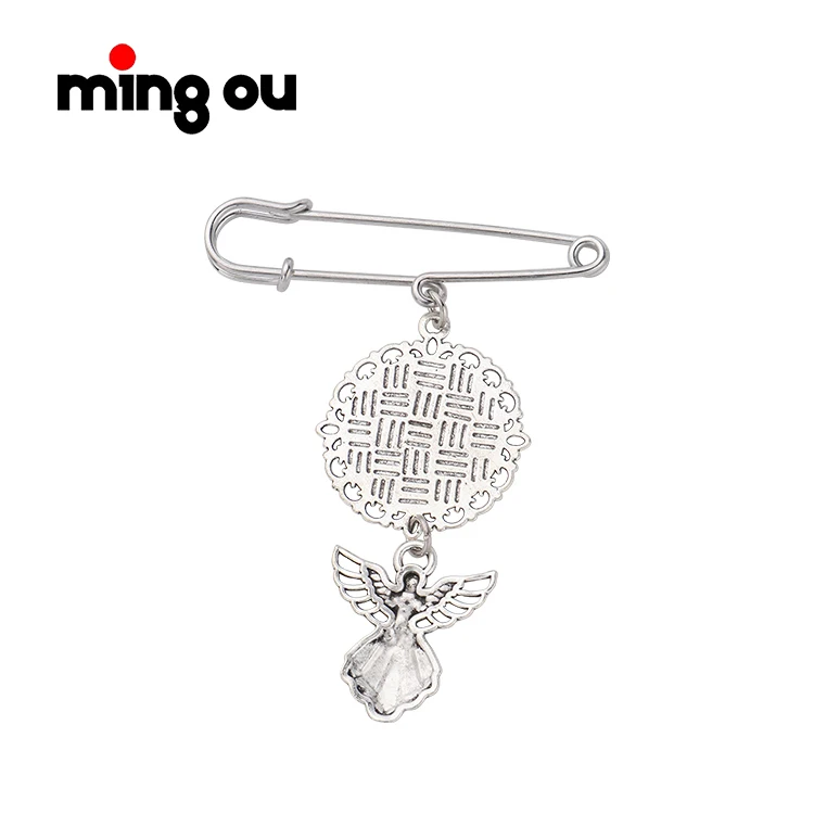 DIY Custom  Brooch Sublimation Metal Brooch with Angel wings
