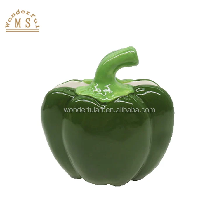 Green pepper dish Shape Holders 3d vegetable Style Kitchen Ceramic cup dish Tableware Set