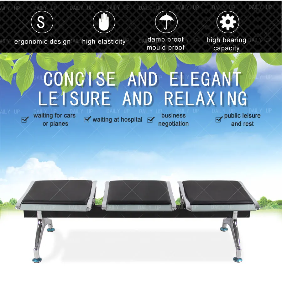 Public Backless Waiting Chair With Cushion hospital waiting room chairs