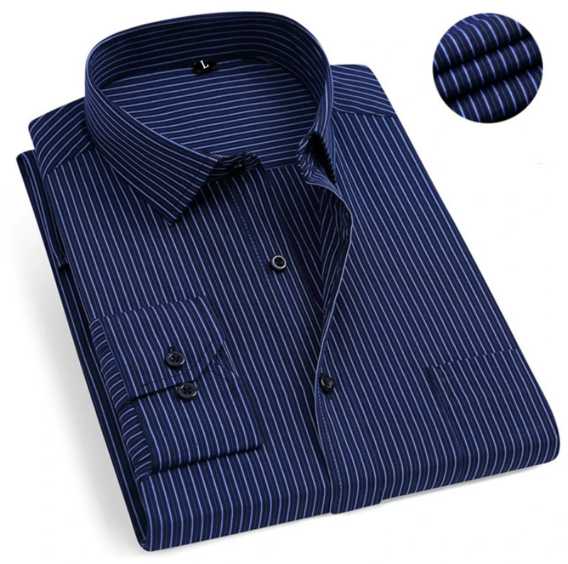 Cotton Mens Formal Long Sleeve Homme 