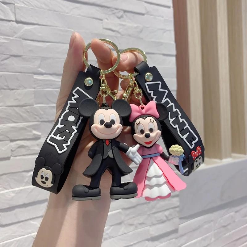 Cartoon Disney Mickey Minnie Mouse Key Chain Bag Couples Car Key