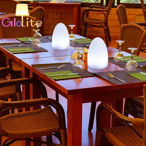 Stylish Cordless Restaurant Decoration Rechargeable Plastic Body with AC/DC Power Supply LED Table Lamp for Home Hotel Bar