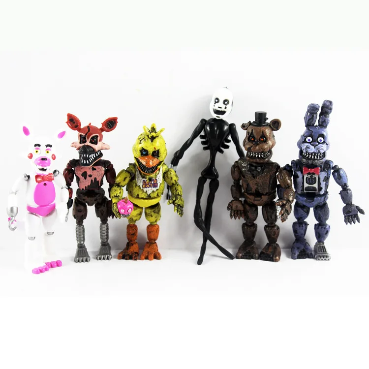 6 Pcs/set Five Night At Freddy Anime Figure Fnaf Bonnie Bear Foxy