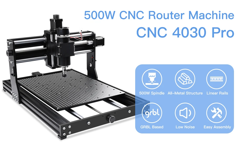 500W Spindle Router CNC 4030 Pro for Metal & Wood Milling