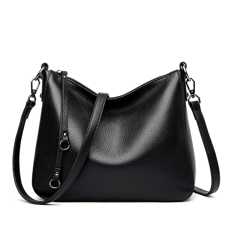 2022 New Women's First Layer Cowhide Shoulder Bag Simple And Fashionable Leather Ladies Bag