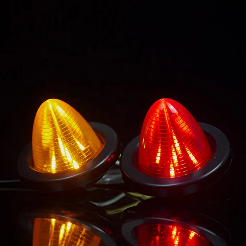Amber 12V 5 LED Trailer Side Marker Lights For Trucks