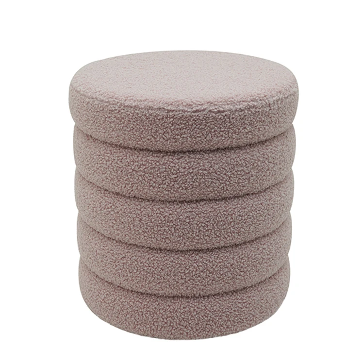 Velvet Stool Soft Ottoman Round Stool Pouffe Ottoman Footstool Blue Velvet Ottoman
