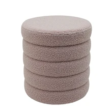 Velvet Stool Soft Ottoman Round Stool Pouffe Ottoman Footstool Blue Velvet Ottoman
