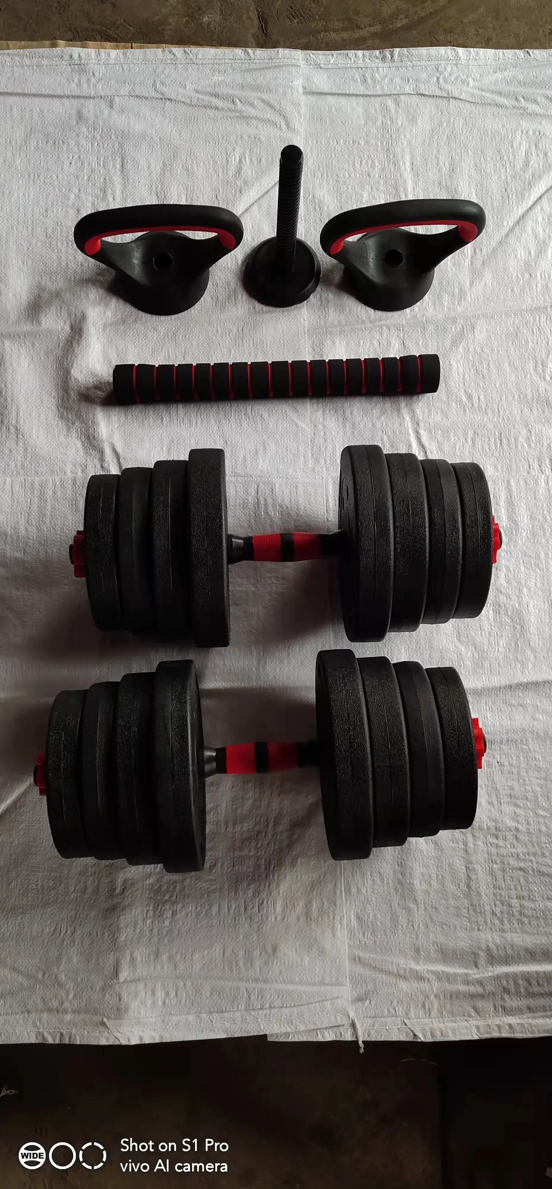 Free Weights Economical Cement Dumbbell And Barbell Combo Set Buy Free Weights,Dumbbell Set