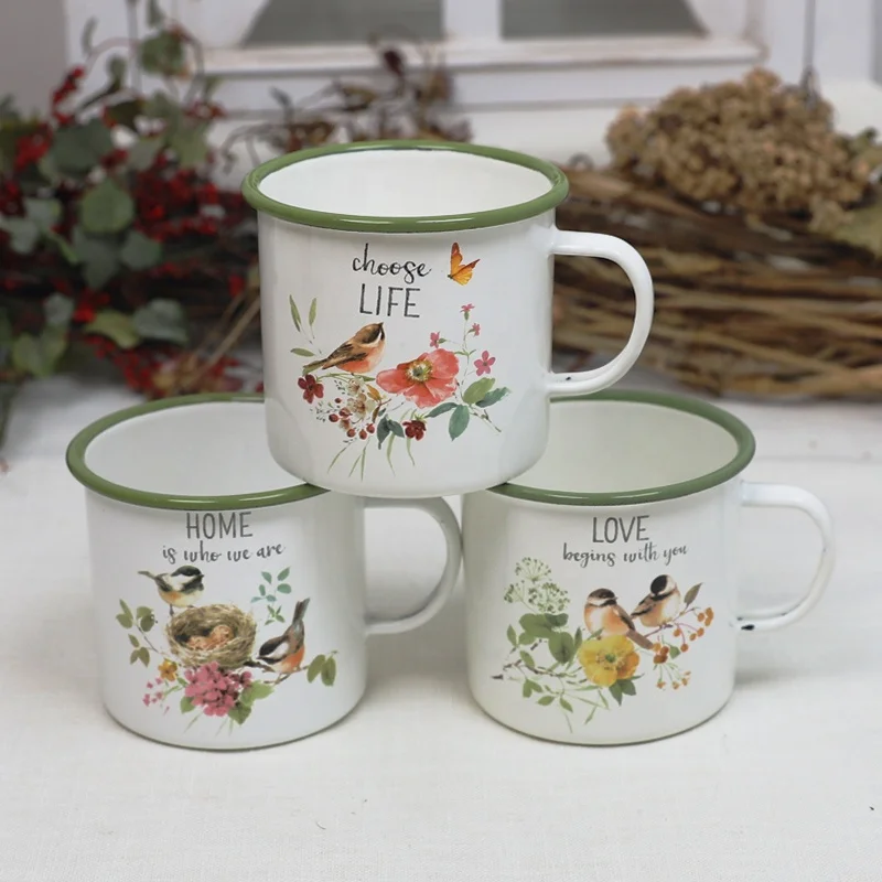 1000 мл кофейная эмалированная Кружка Чашка наружная металлическая кемпинговая кружка для путешествий с ручкой