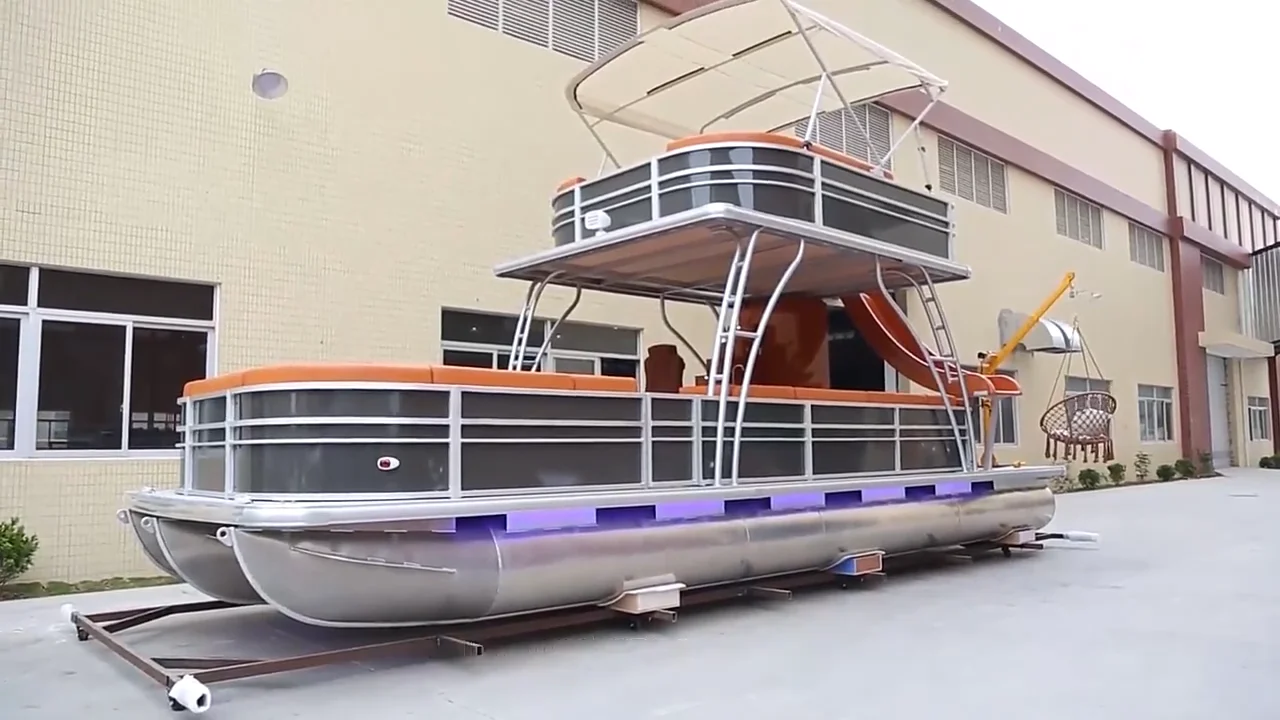Best Quality Luxury Leisure Sightseeing Party Barge Tritoon Pontoon
