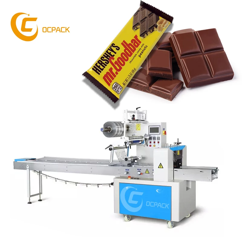 Automatic Feeding Flow Chocolate bar Fold Foil Chocolate Wrapping Machine