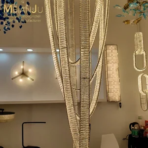 Zhongshan Customizable K9 Crystal Chandelier Premium Stainless Steel Multi-Color Pendant Ceiling Lamp for Hotel Lighting