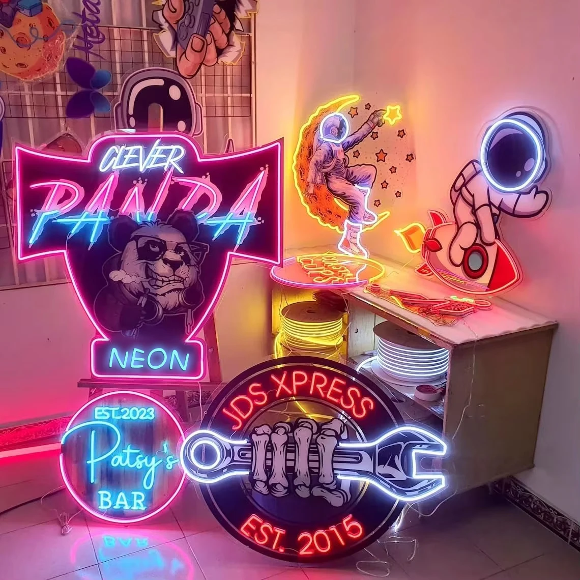 Neon Tube Custom Acrylic Letters LOGO Custom Neon Signs UV Printed Neon Design ...