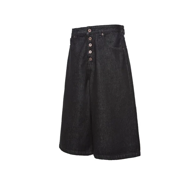 Men's Women's American Vintage Jeans Cropped Wide Leg Simple Original Color Tannin Distressed Finish Loose Fit Casual Style"