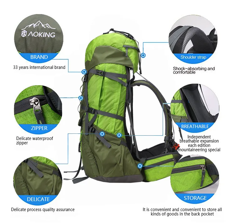 Aoking Rucksack 70l Back Packs For Hiking Outdoor,Sport Camping Bag ...