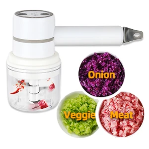 2-in-1 Electric Hand Mixer Garlic Chopper Egg Beater, Cordless Handheld  Food Processor with 300ML Glass Container, 3 Speed Adjustable, USB