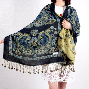 Chal De Pashmina Tejido En Dos Capas Con Patrón De Paisley - China Tol Para Mujer Y Chal De Viscosa Para Mujer Precio