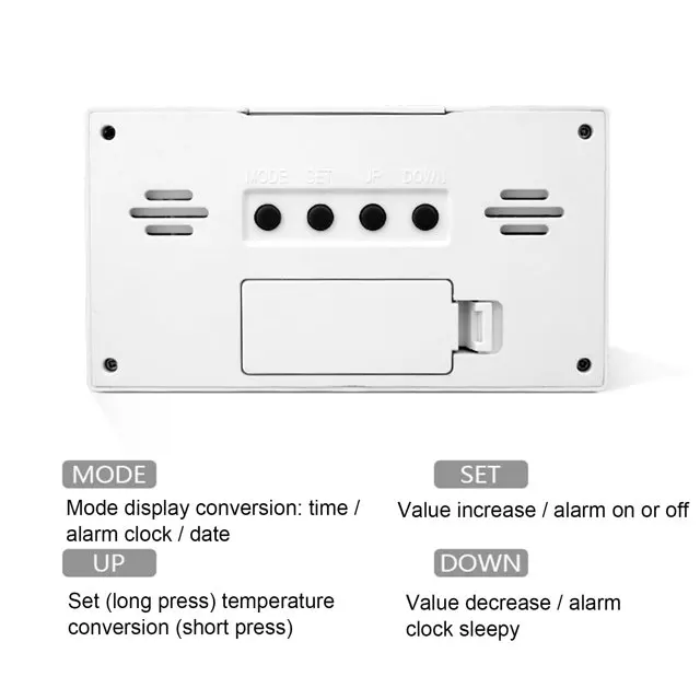 Eco-Friendly Promotional Household Weather Station Display Alarm Clock With Temperature Indicator and Humidity