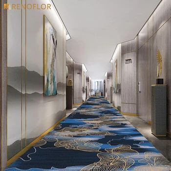 Custom Logo Luxurious Hotel Lobby Rug Living Room Bedroom Carpet Home Large Size Polyester Wall to Wall Carpets Roll for Hall