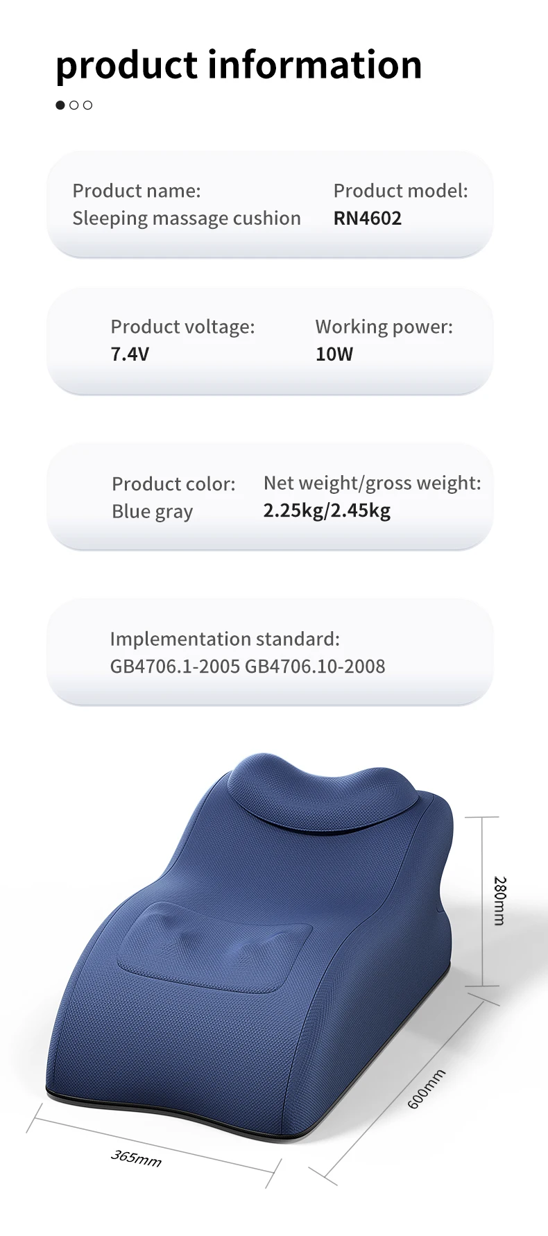 Neck Massage Pillow for Lying on Stomach Cushion for Lying Down and Playing with Mobile Phone Sleep Pillow for Lying on Stomach