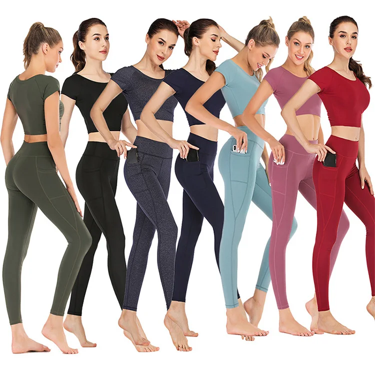 Ropa De Tela De Poliamida Para Mujer,Traje Con Bolsillos Para  Ejercicio,Fitness,Xl,Yoga,Verano - Buy Yoga Con Bolsillos,Ropa De Mujer De  Yoga Conjunto,Yoga Conjuntos Xl Product on 