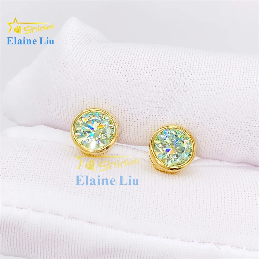 Fashion Jewelry Custom Diamond Luxury Women Jewelry Sterling Silver Vvs Moissanite Stud Earrings