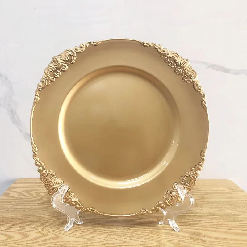 Gold 13inch Silver Wedding Charger Plates Wholesale Cheap Customized