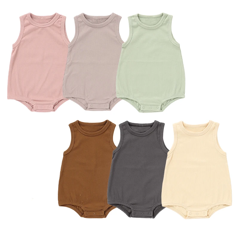 Простой и одеяло из органического хлопка однотонный Детский комбинезон для мальчиков девочек с капюшоном в комплекте костюмы малышей детей ясельного возраста летняя одежда «унисекс» без рукавов