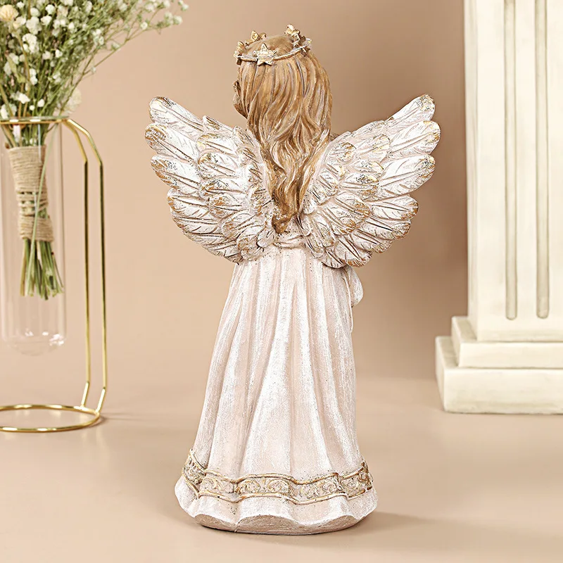 Factory Customize Innovative Angel Resin Sculpture Creative Art Crafts Prayer Angel Desktop TV Cabinet Ornaments Resin Figure