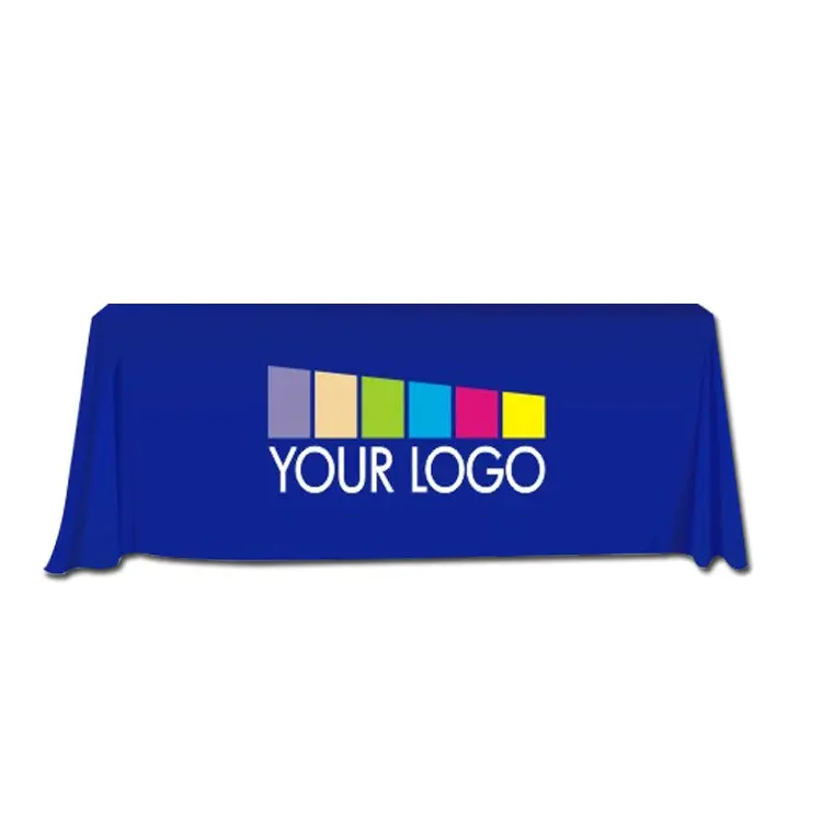 All Size Trade Show Printed logo Polyester Table Cover Table Cloths Custom Desk Covers Desk Cloth for Exhibition