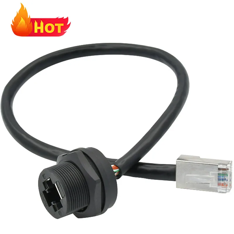 Professional Custom Rj45 Ethernet Wire Connector Male Female Plug Socket Waterproof Industrial Video Audio Cable Rj45 Connector