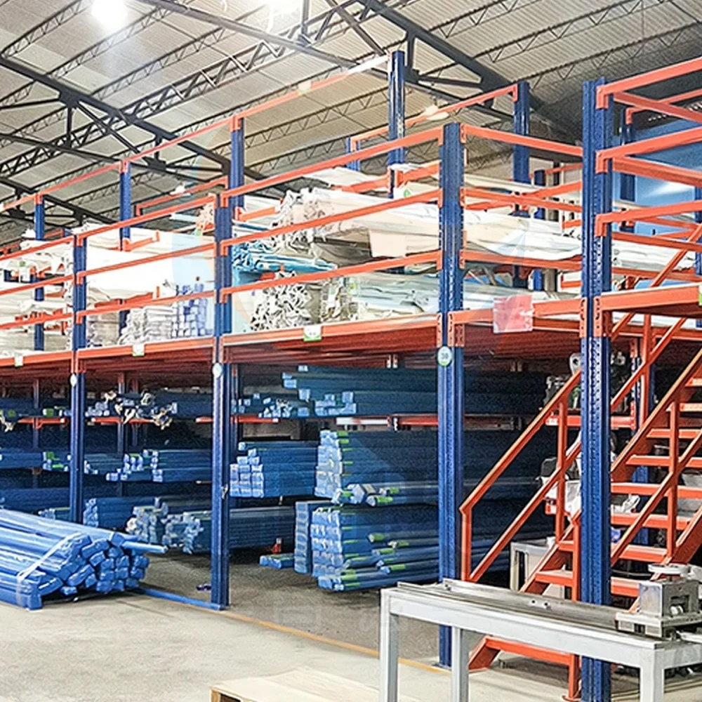 耐荷重スチールパレトラックおよび中二階ラックシステム 産業用倉庫タイヤ収納ラック 錆び防止付き