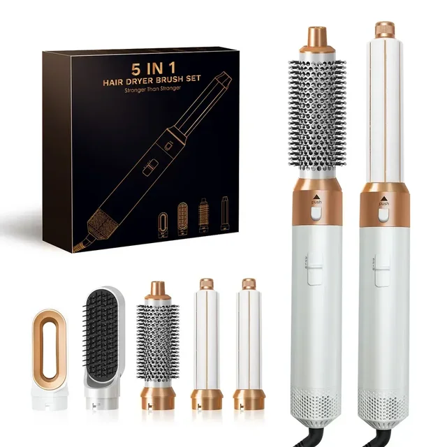 New 5 In 1 Hair Styler Electric Hair Dryer Brush Professional Complete Styler One Step 5 In 1 Hot Air Brush Wrap Styler