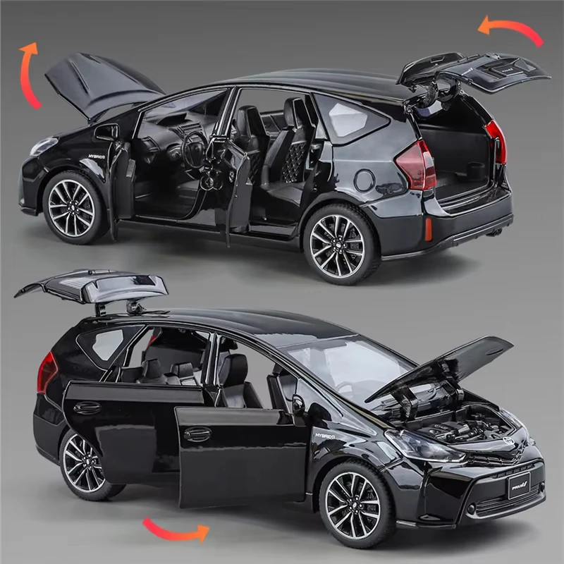 1/32 PRIUS Alloy Car Model Diecast Metal Toy Vehicles Car Model High Simulation Sound and Light Collection Children Gift Toy Car