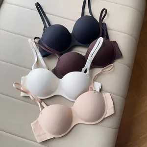 Factory Wholesale Women's Bra, Demi Cup High-quality Gathered Soft Underwear, Detachable Shoulder Strap Seamless Underwear.