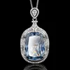White Blue plated pendant with Chopin chain